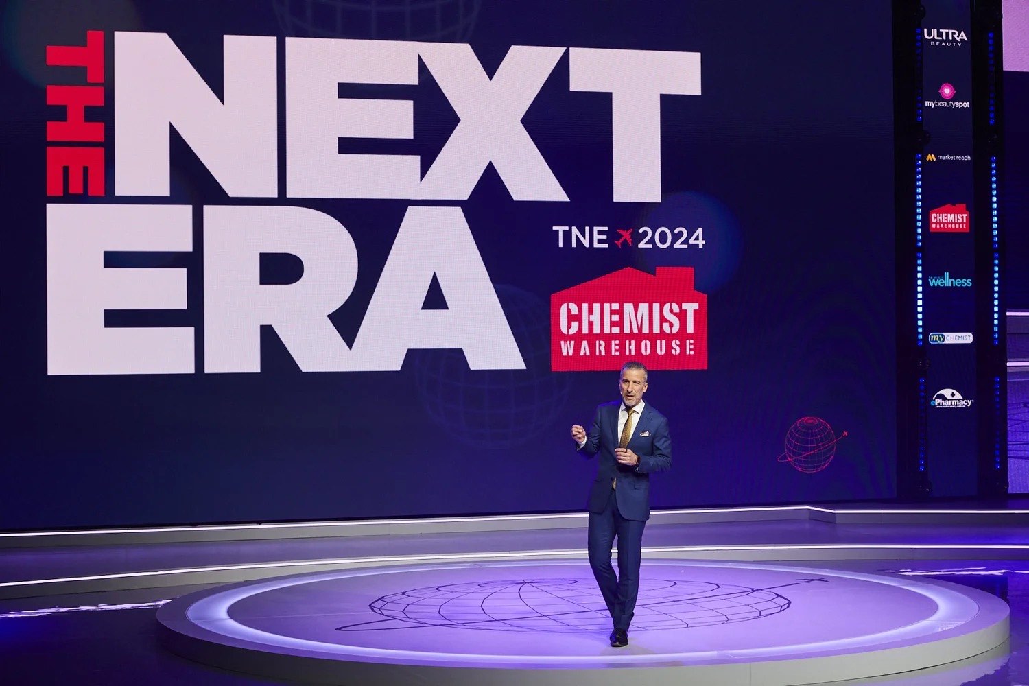 The Next Era 2024 main stage with campaign branding on screen
